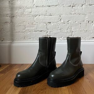 Stylish Dark Green Ankle Boots